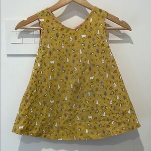 Yellow patterned smock dress corduroy European size 2T-3T